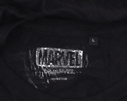 Marvel Men’s Black T-Shirt Large Crew Neck Classic