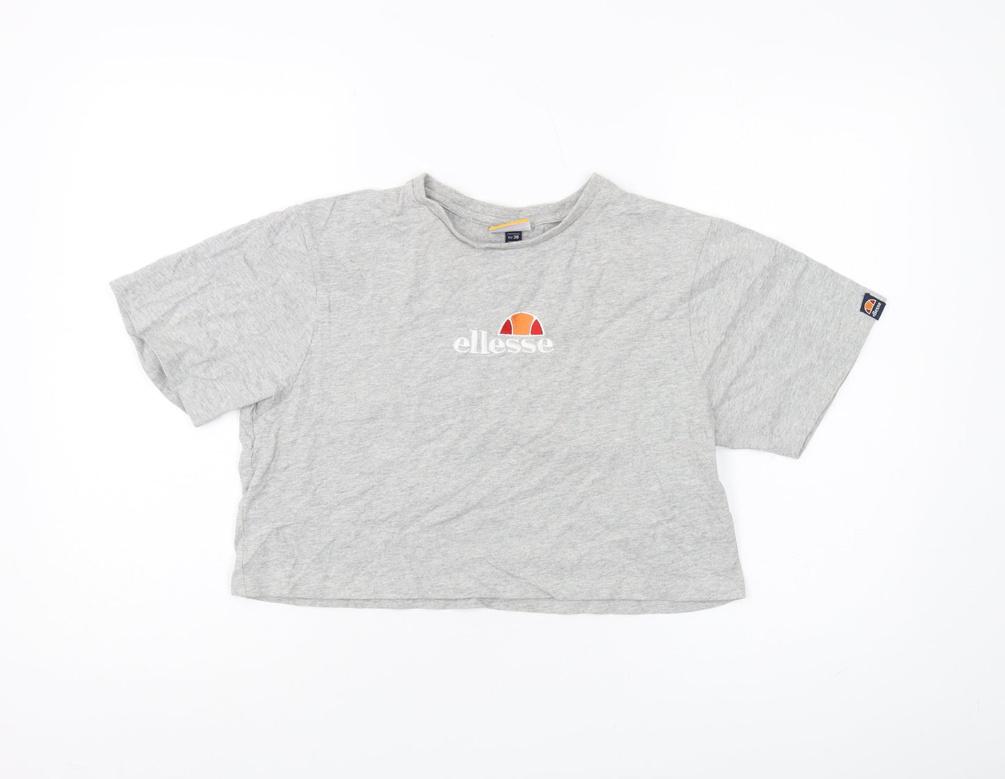Womens UK Size 10 ellesse Grey Cropped T-Shirt