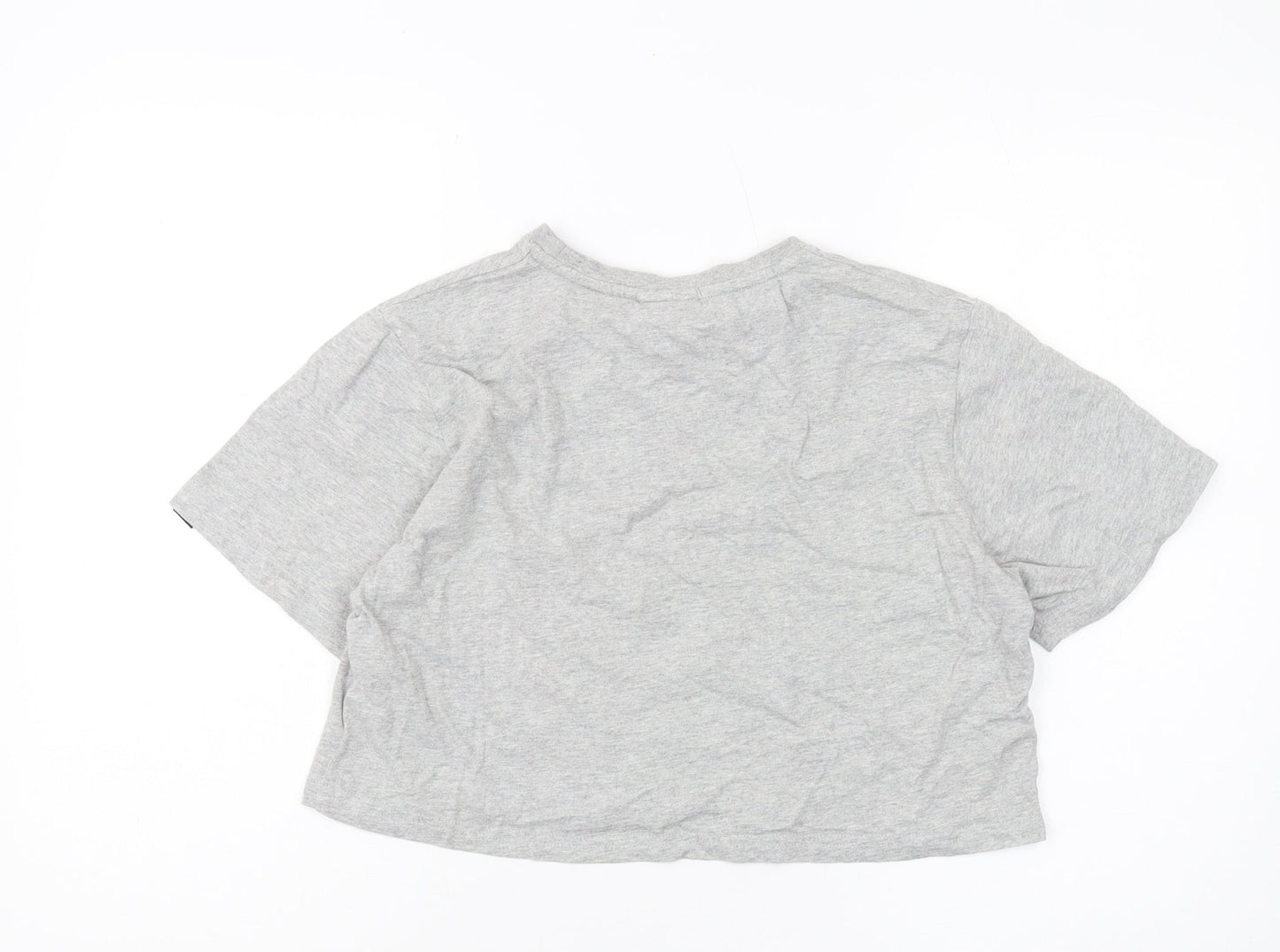 Womens UK Size 10 ellesse Grey Cropped T-Shirt