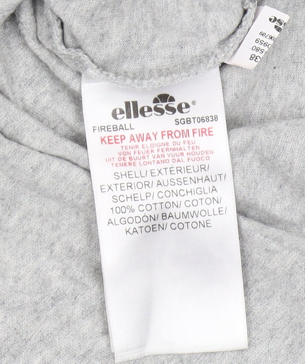 Womens UK Size 10 ellesse Grey Cropped T-Shirt