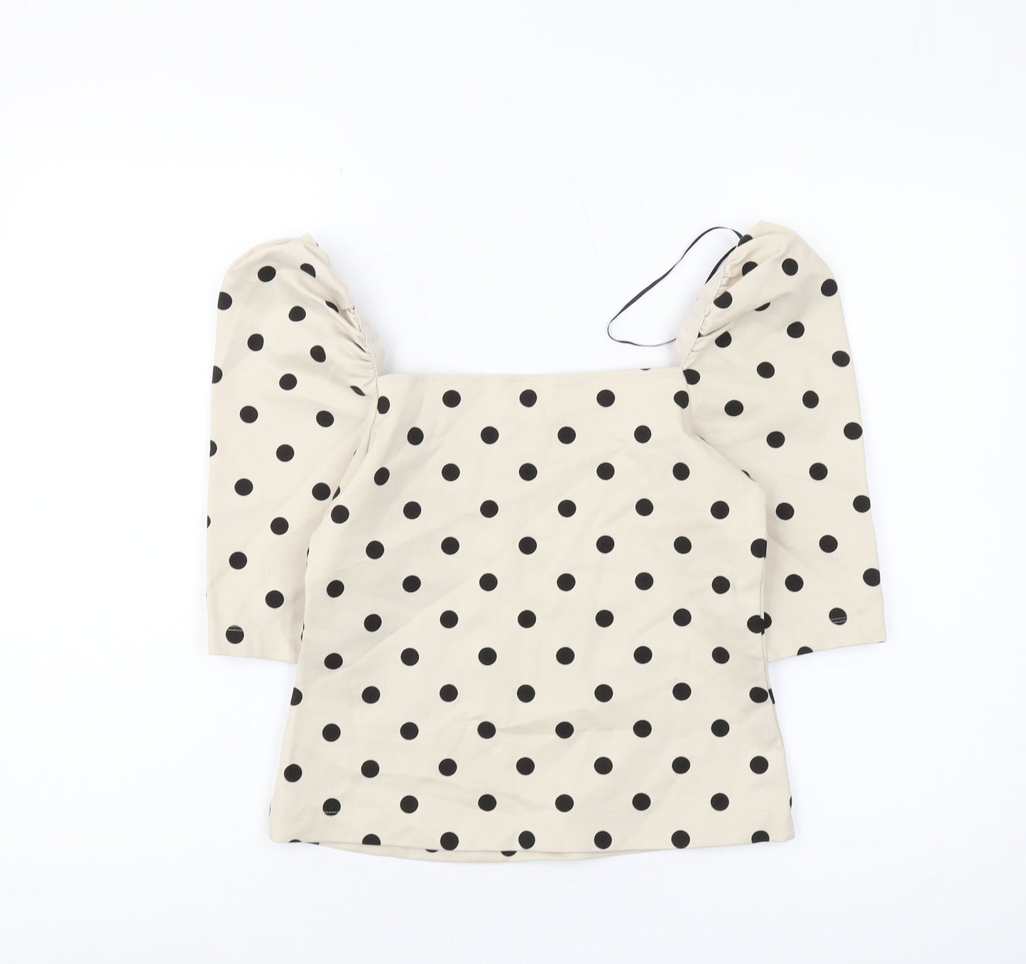 Womens UK Size S H&M Beige Cropped Blouse