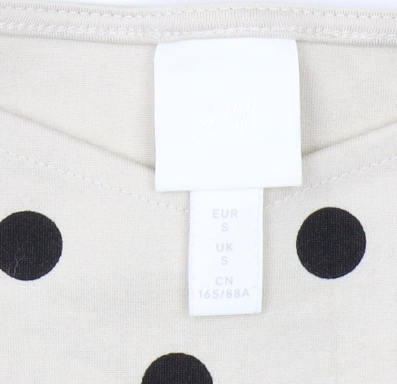 Womens UK Size S H&M Beige Cropped Blouse