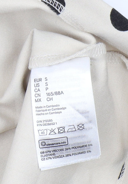 Womens UK Size S H&M Beige Cropped Blouse