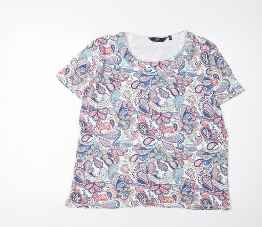 Womens UK Size M Isle Essentials Multicoloured Basic T-Shirt