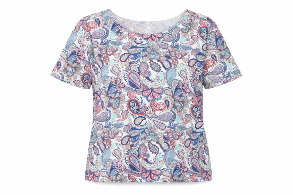 Womens UK Size M Isle Essentials Multicoloured Basic T-Shirt