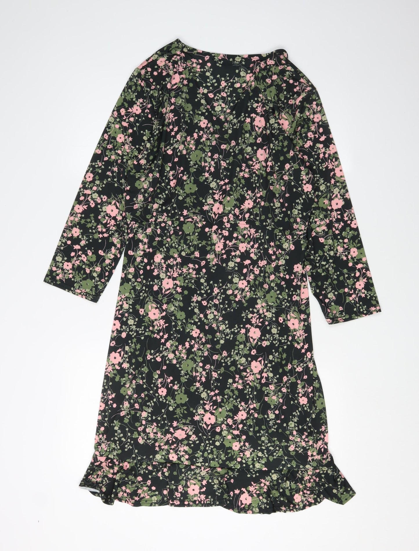 Oasis Women's Multicoloured Floral Wrap Dress - L