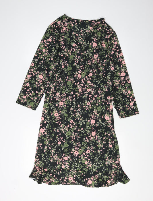 Oasis Women's Multicoloured Floral Wrap Dress - L