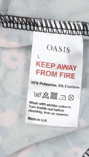 Oasis Women's Multicoloured Floral Wrap Dress - L