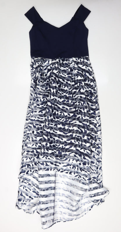 Coast Women's Blue A-Line Dress, Size 10, Hi-Low Style