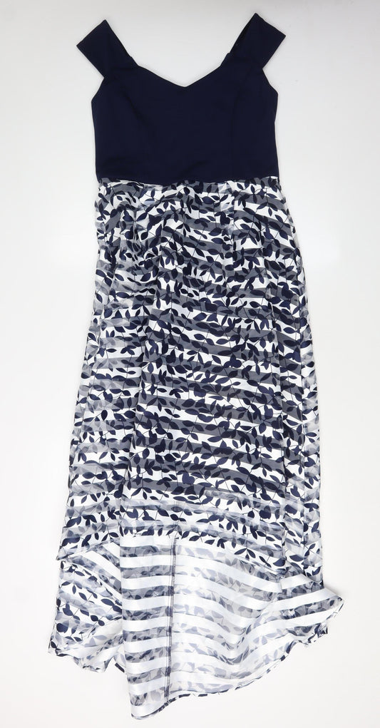Coast Women's Blue A-Line Dress, Size 10, Hi-Low Style