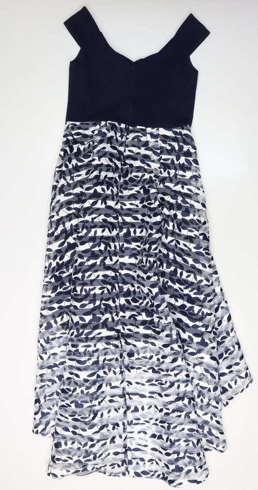 Coast Women's Blue A-Line Dress, Size 10, Hi-Low Style
