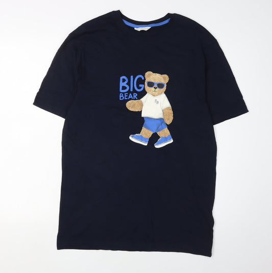 Marks and Spencer Men's Blue Bear Graphic T-Shirt S