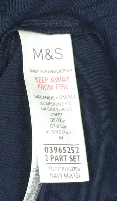 Marks and Spencer Men's Blue Bear Graphic T-Shirt S