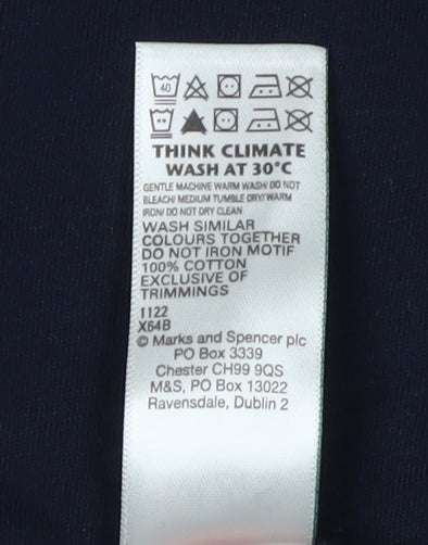 Marks and Spencer Men's Blue Bear Graphic T-Shirt S