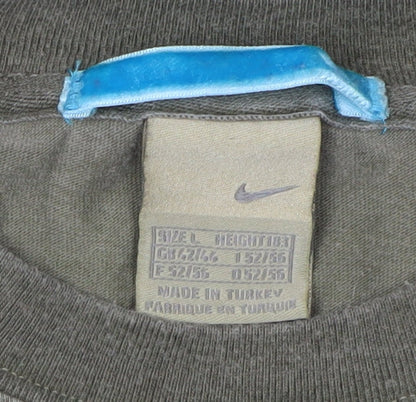 Nike Men's Green Long Sleeve Logo T-Shirt - Size L