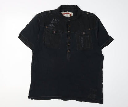 Next Men's Black Polo, XL, Short Sleeve, Casual