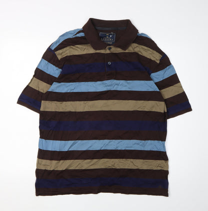 Marks and Spencer Men's Multicoloured Striped Polo M