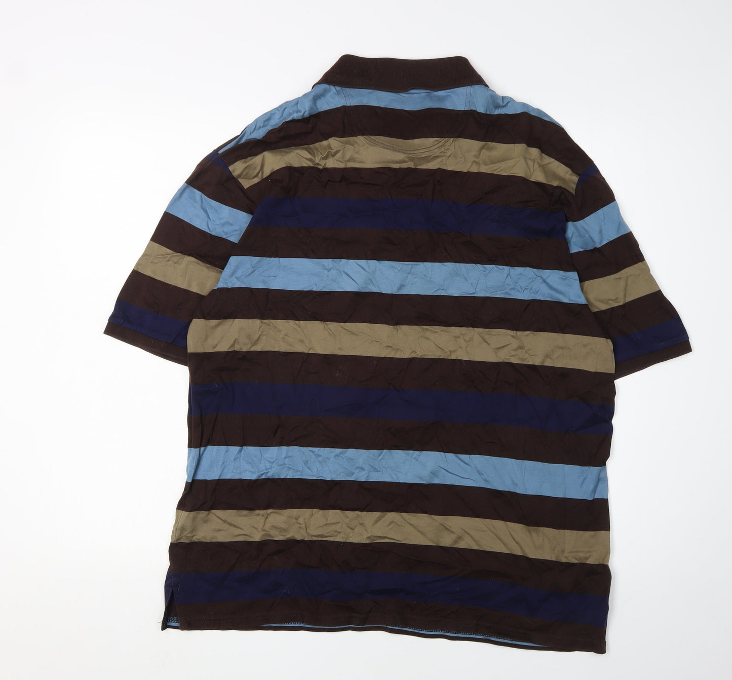 Marks and Spencer Men's Multicoloured Striped Polo M