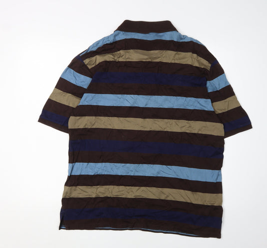 Marks and Spencer Men's Multicoloured Striped Polo M