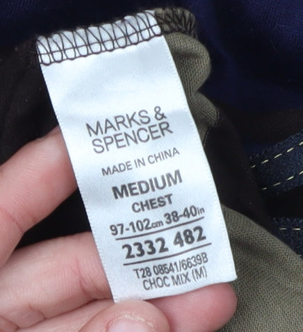 Marks and Spencer Men's Multicoloured Striped Polo M