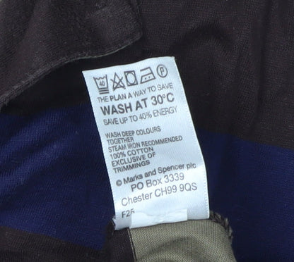 Marks and Spencer Men's Multicoloured Striped Polo M