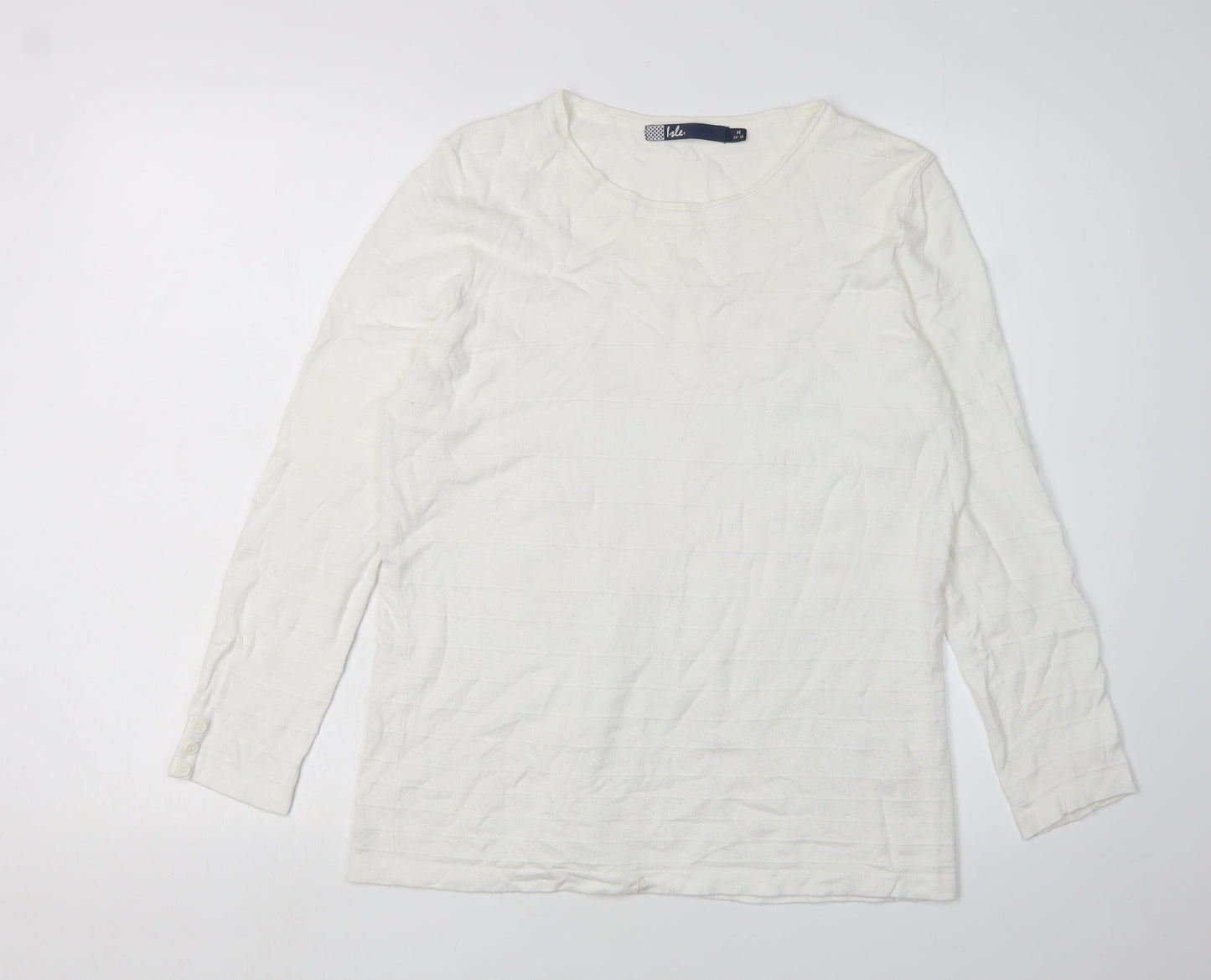 Womens UK Size M Isle White Pullover Jumper