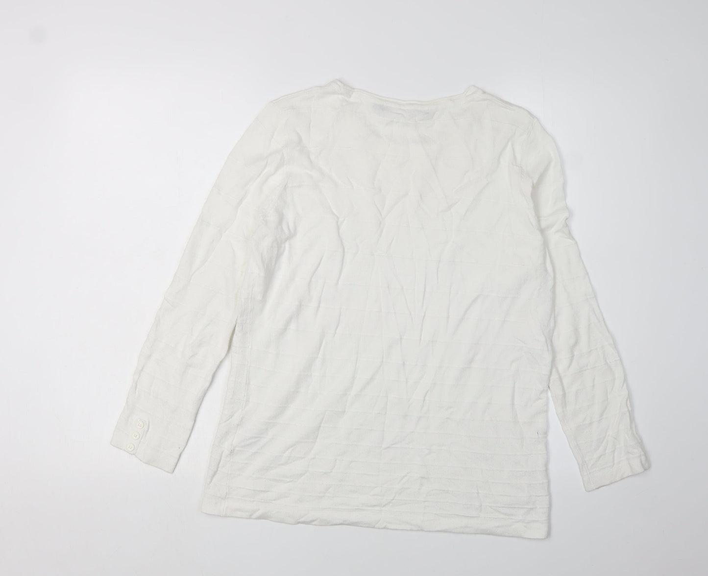 Womens UK Size M Isle White Pullover Jumper