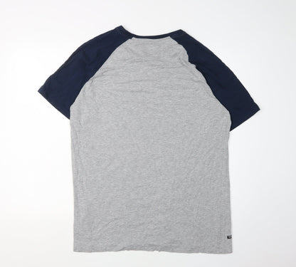 Threadbare Men's Grey XL Colourblock T-Shirt