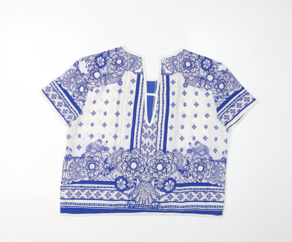 Womens UK Size 12 River Island Blue Tunic Blouse