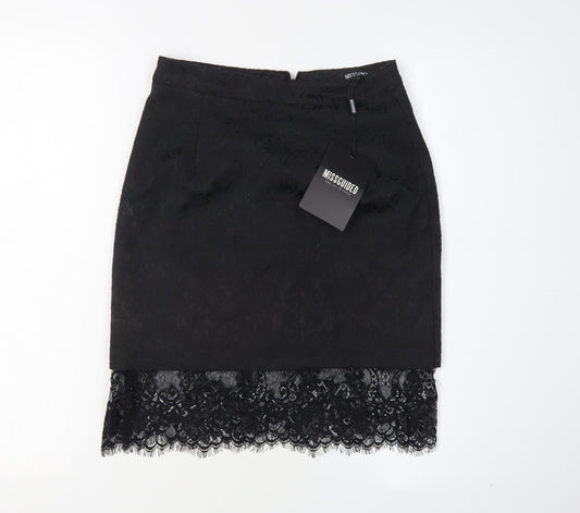Missguided Women’s Black Lace Pencil Skirt Size 6