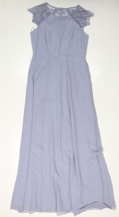 Monsoon Women's Purple Lace Long Sheath Dress Size 10