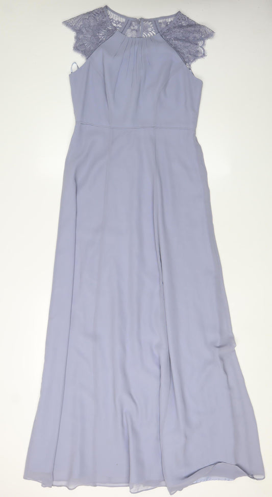 Monsoon Women's Purple Lace Long Sheath Dress Size 10