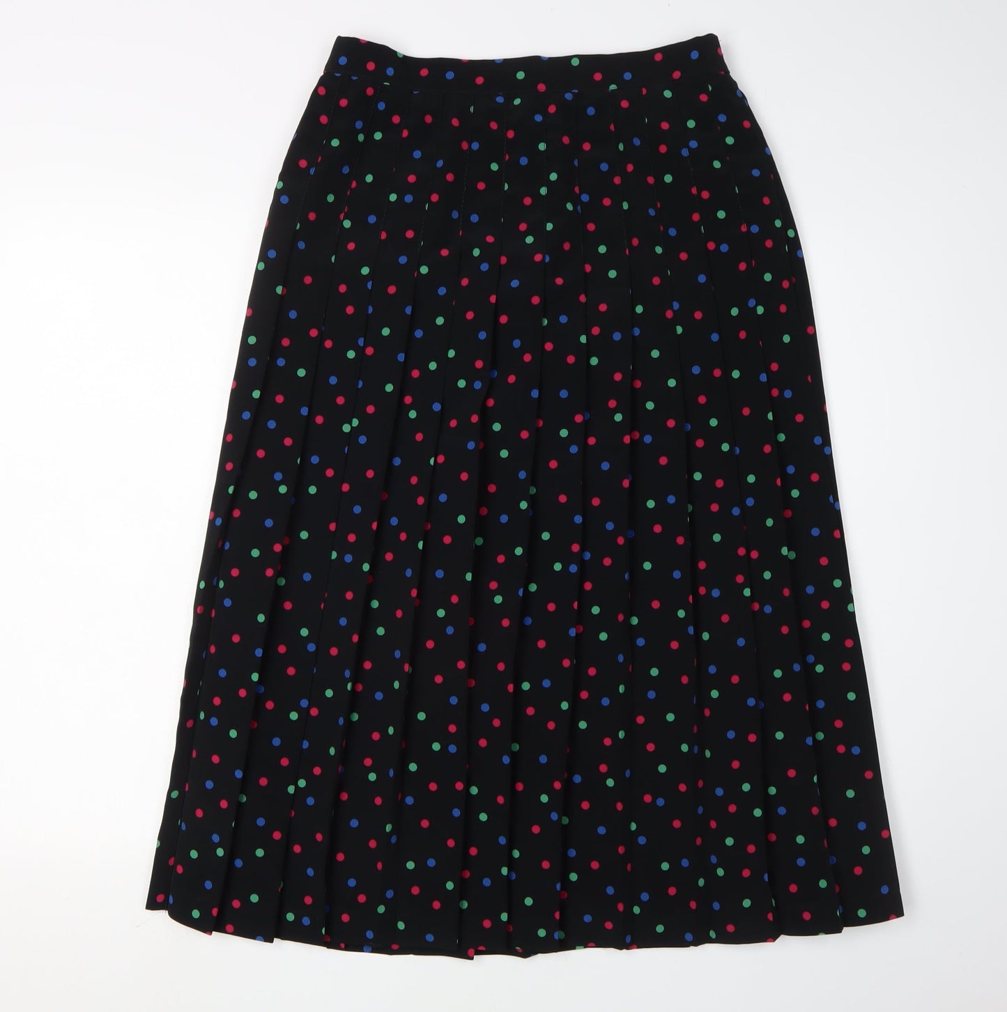 Cotswold Collections Women's Black Pleated Polka Dot Skirt - Size 12