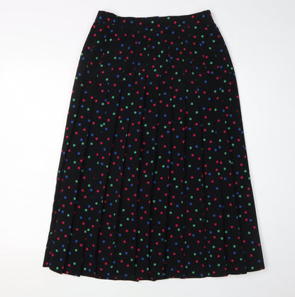 Cotswold Collections Women's Black Pleated Polka Dot Skirt - Size 12