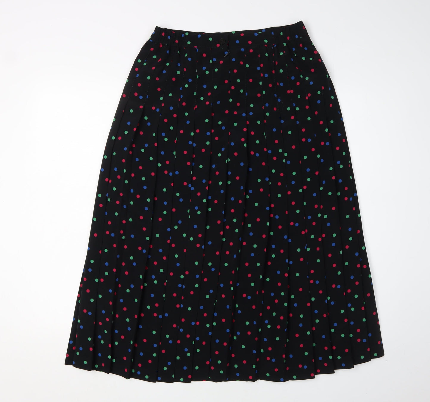 Cotswold Collections Women's Black Pleated Polka Dot Skirt - Size 12