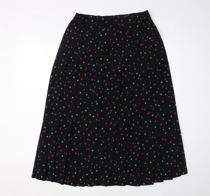 Cotswold Collections Women's Black Pleated Polka Dot Skirt - Size 12