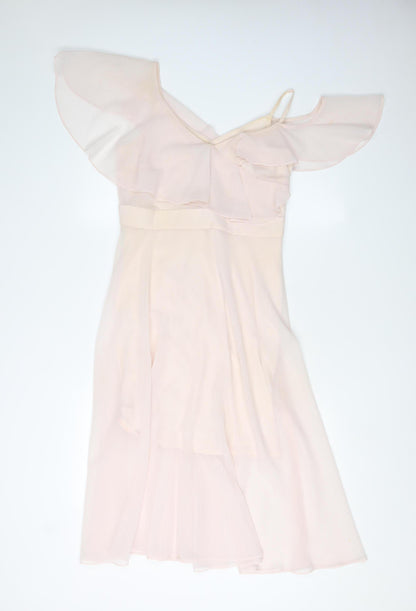 Coast Women Pink Fit & Flare Midi Dress 10