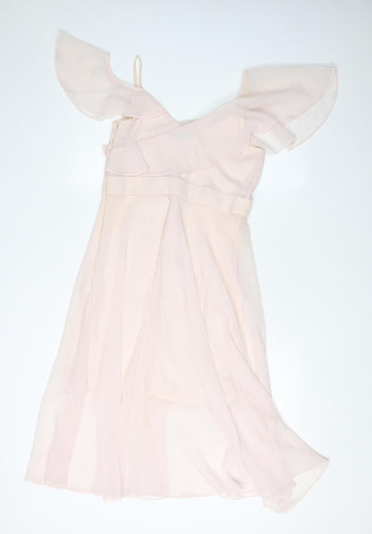 Coast Women Pink Fit & Flare Midi Dress 10