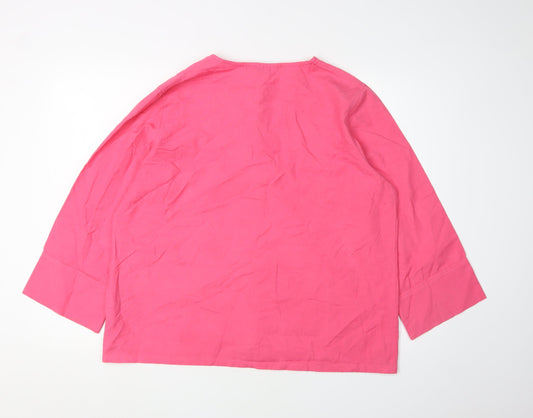 Alice Collins Women's Pink 3/4 Sleeve Blouse, Size 16
