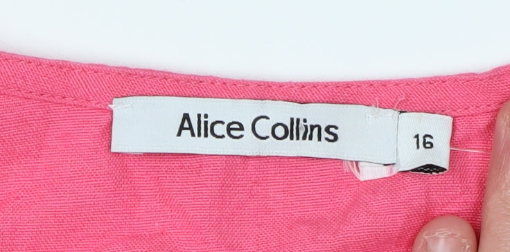 Alice Collins Women's Pink 3/4 Sleeve Blouse, Size 16