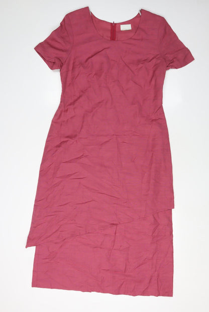 C&A Women's Pink Midi Shift Dress, Size 14