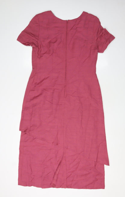 C&A Women's Pink Midi Shift Dress, Size 14