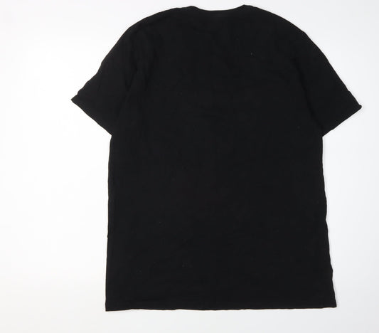 George Men's Black Disney T-Shirt L - Mickey & Friends