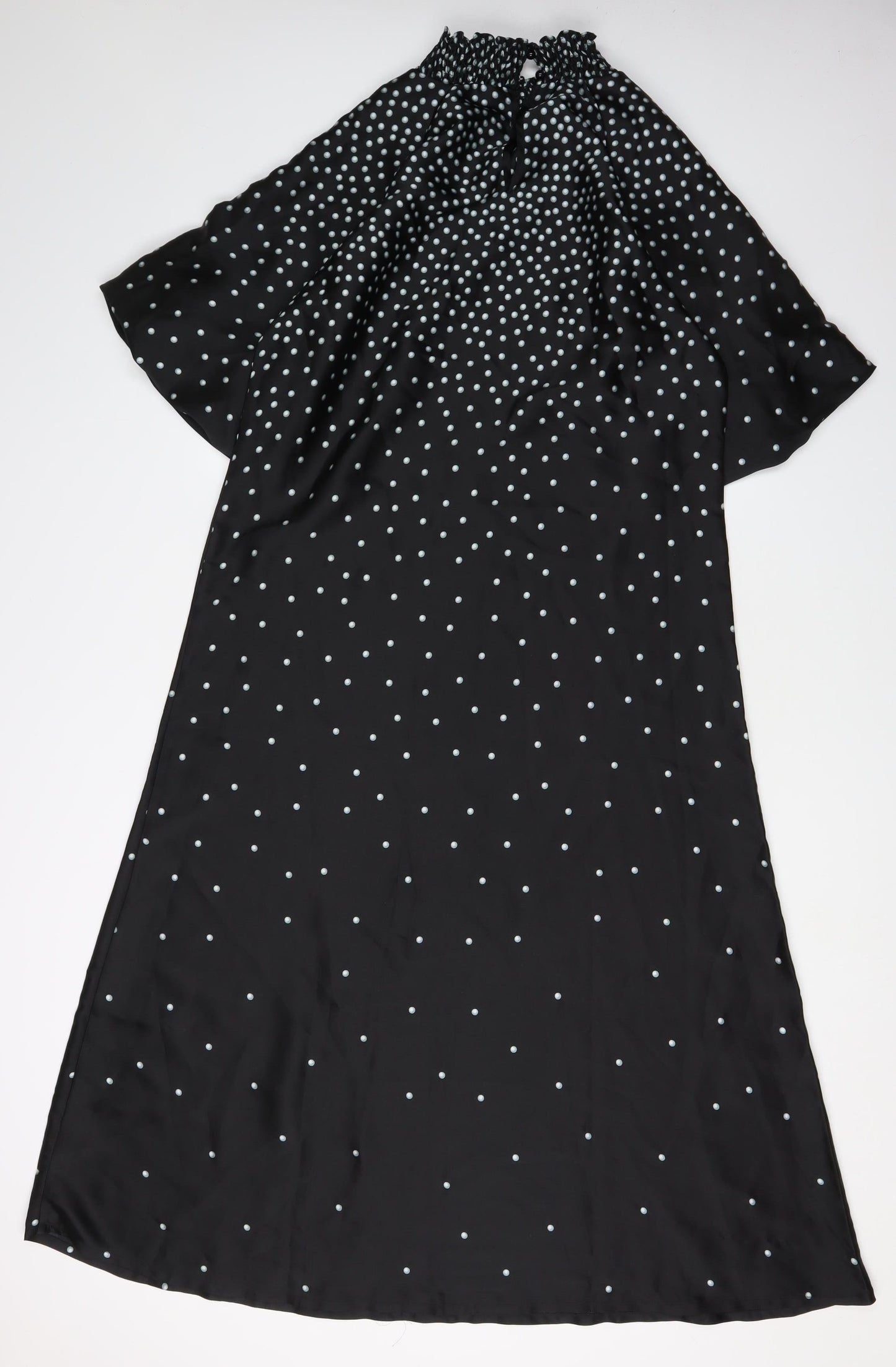 Oasis Women's Black Polka Dot Midi A-Line Dress