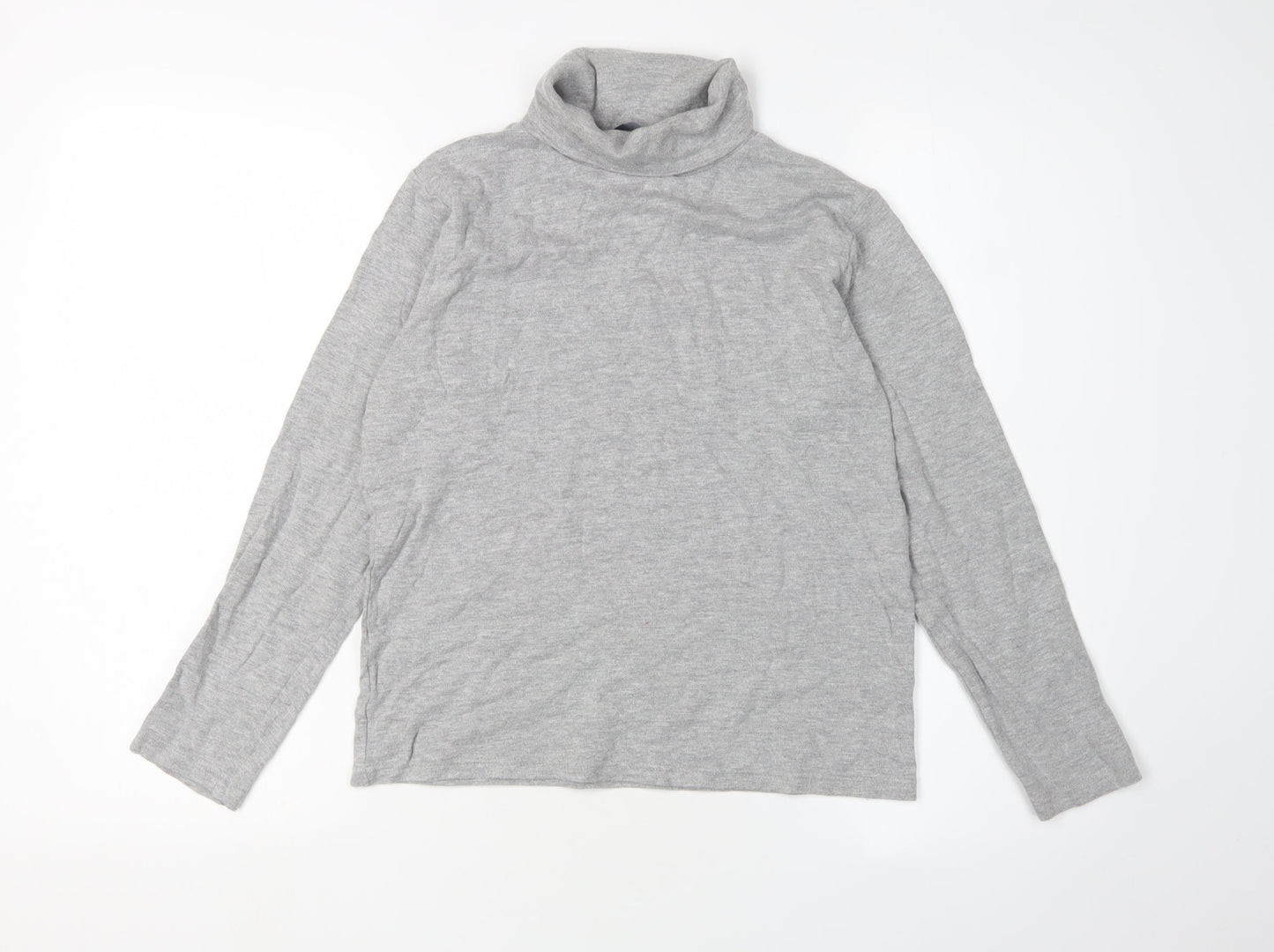 EWM Women's Grey Long Sleeve Roll Neck Top, Size 10-12