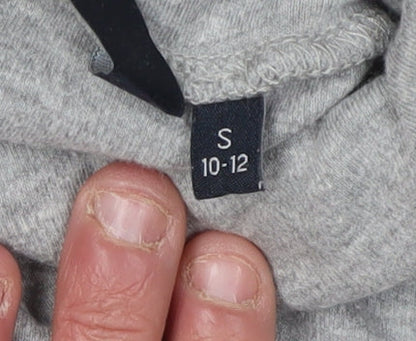 EWM Women's Grey Long Sleeve Roll Neck Top, Size 10-12