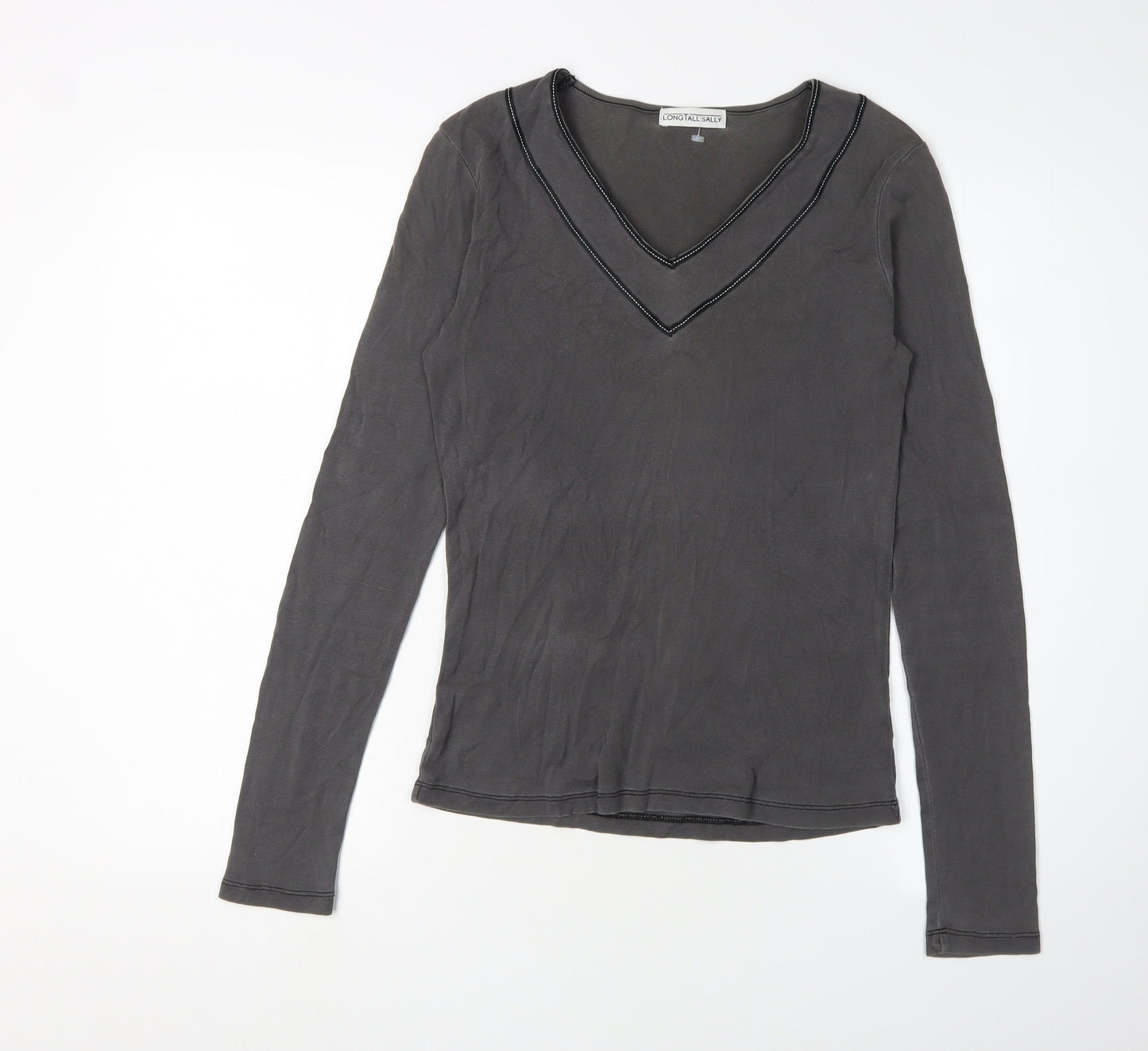 Womens UK Size 10 Long Tall Sally Black  T-Shirt