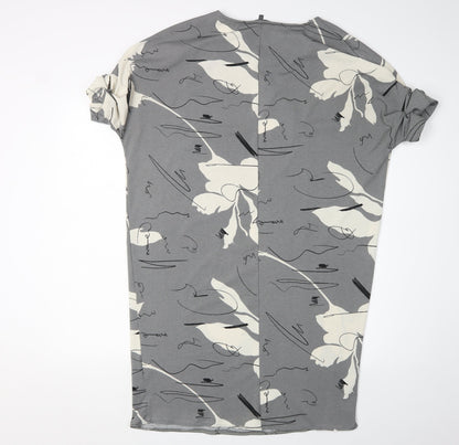 Next Women's Grey T-Shirt Dress, Size 10, Abstract Design