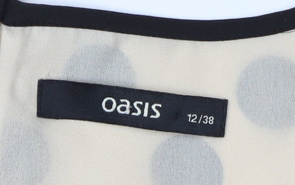 Womens UK Size 12 Oasis Beige Tunic Blouse