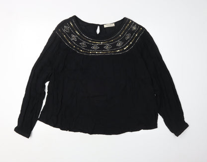 Womens UK Size 12 Marks and Spencer Black  Blouse